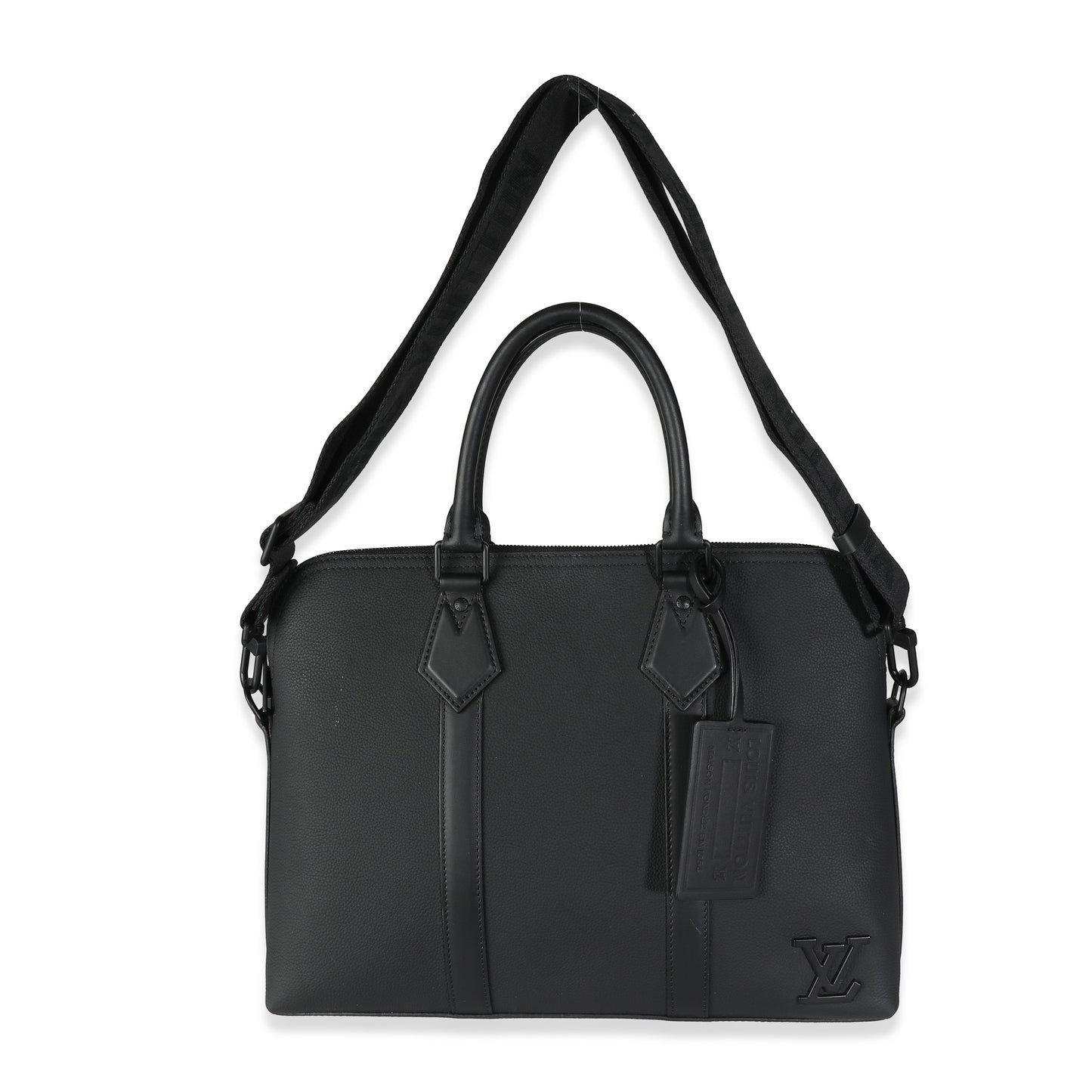 Louis Vuitton Black Calfskin Aerogram Takeoff Briefcase