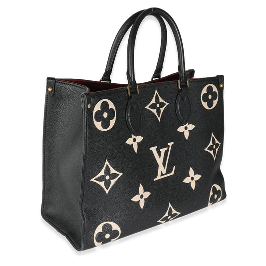 Louis Vuitton Black Beige Monogram Giant Empreinte Onthego MM
