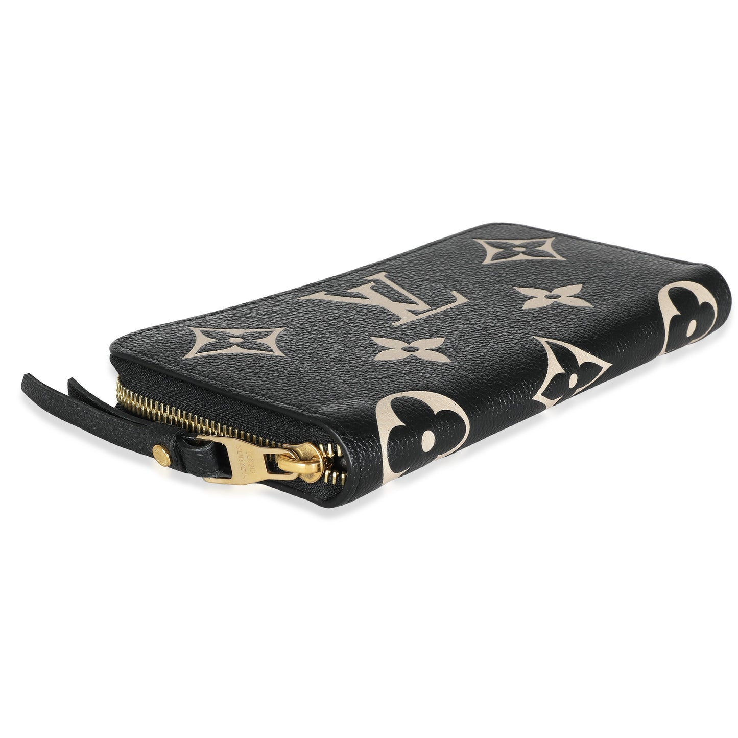 Louis Vuitton Beige Black Monogram Giant Empreinte Zippy Wallet