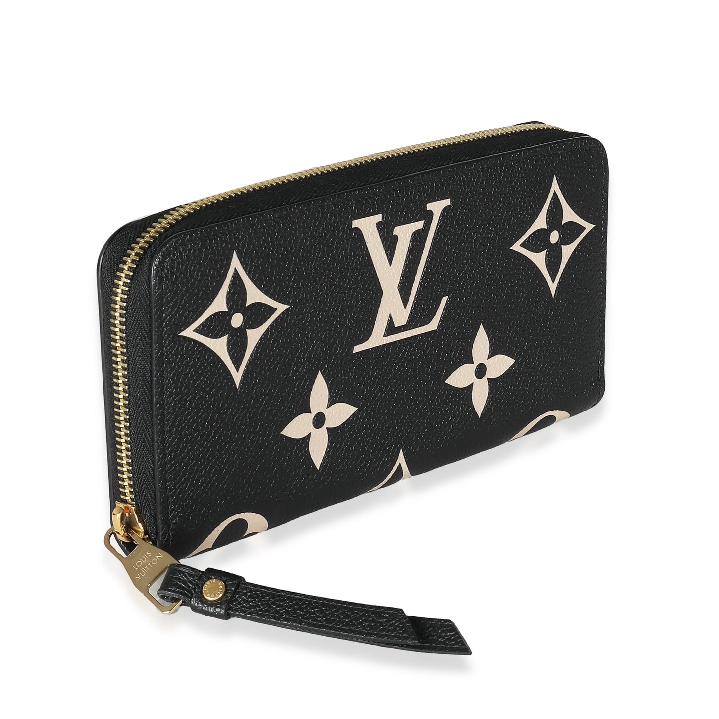 Louis Vuitton Beige Black Monogram Giant Empreinte Zippy Wallet