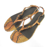 Gucci Bamboo Python Leather Flat Sandals