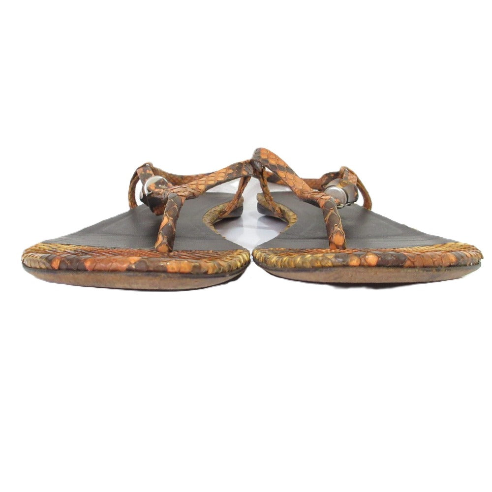 Gucci Bamboo Python Leather Flat Sandals