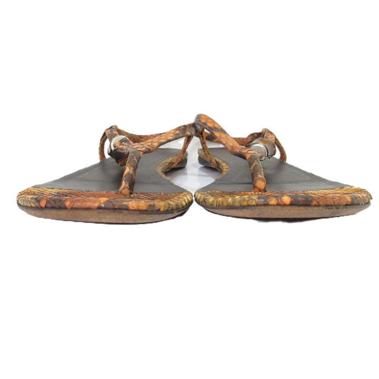 Gucci Bamboo Python Leather Flat Sandals