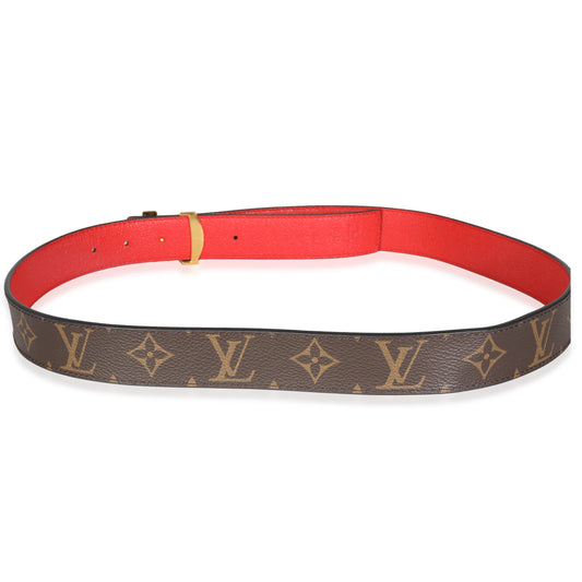 Louis Vuitton Coquelicot Monogram Canvas Reversible LV Initiales Belt 30mm 90/36