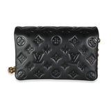 Louis Vuitton Black Monogram Embossed Puffy Lambskin Pochette Coussin