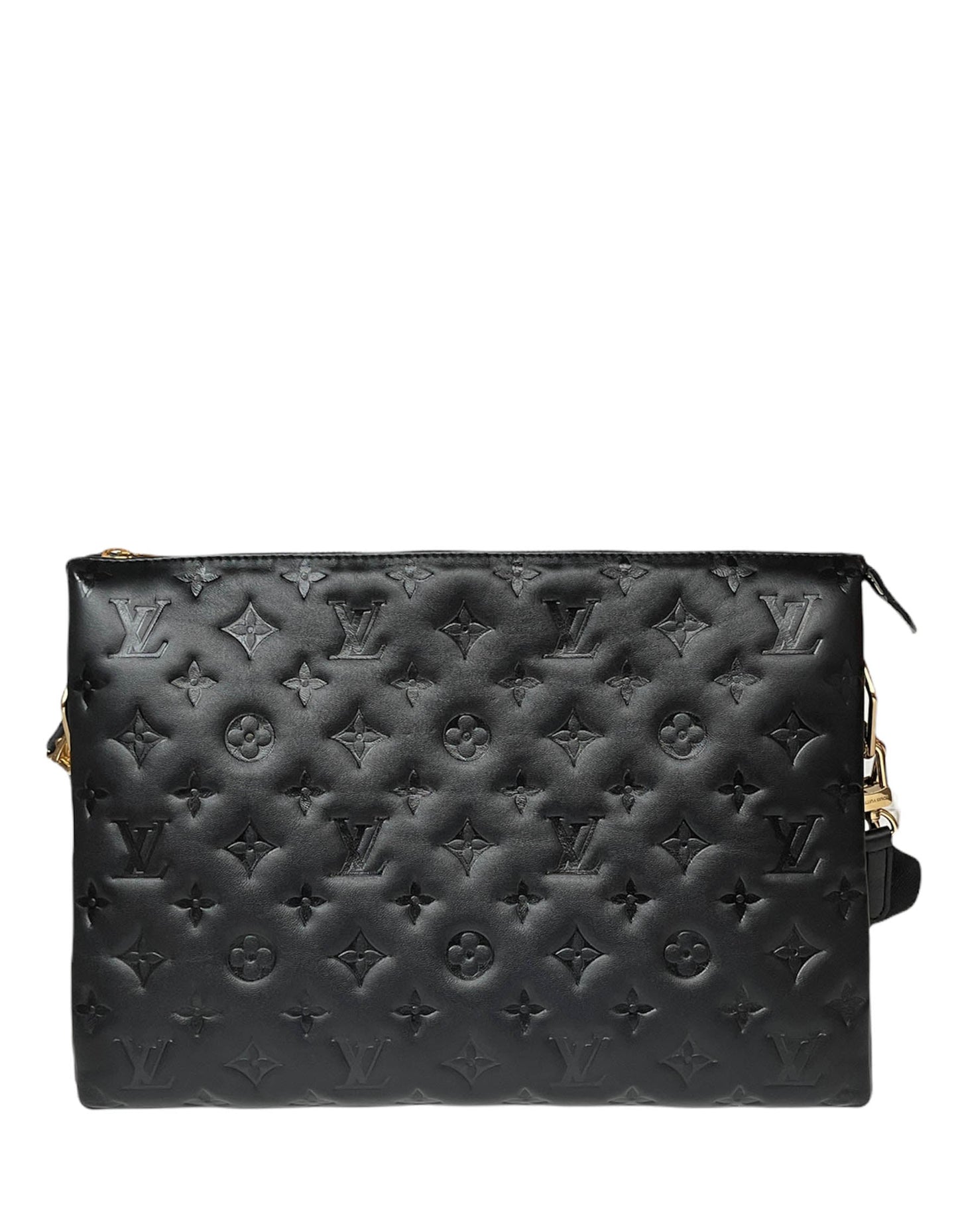 Louis Vuitton 2021 Black Embossed Monogram Coussin MM Bag
