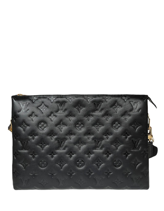 Louis Vuitton 2021 Black Embossed Monogram Coussin MM Bag
