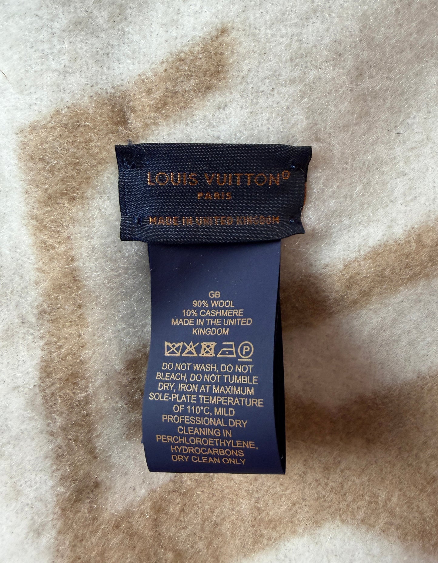 Louis Vuitton Beige Checkmate Throw Blanket