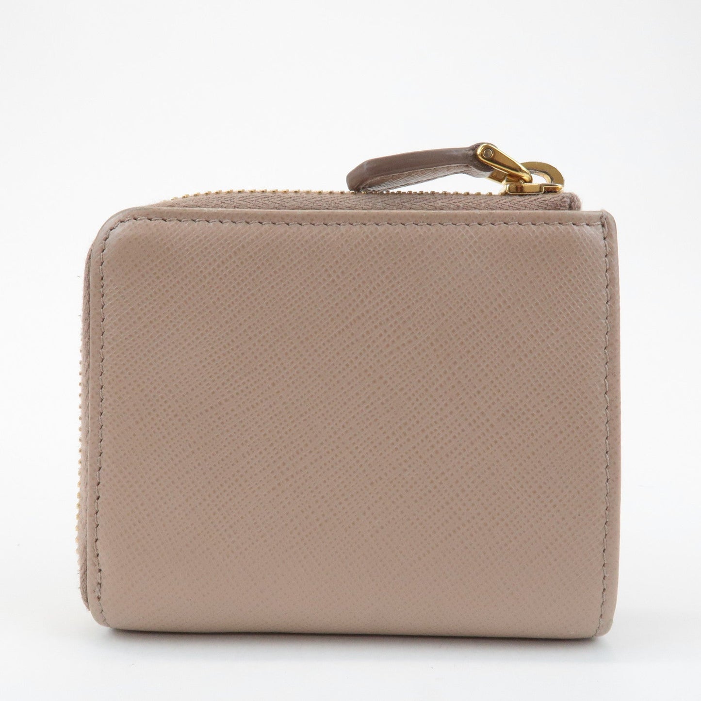 PRADA Logo Saffiano Leather Zippy Coin Case Pink Beige 1ML025  d