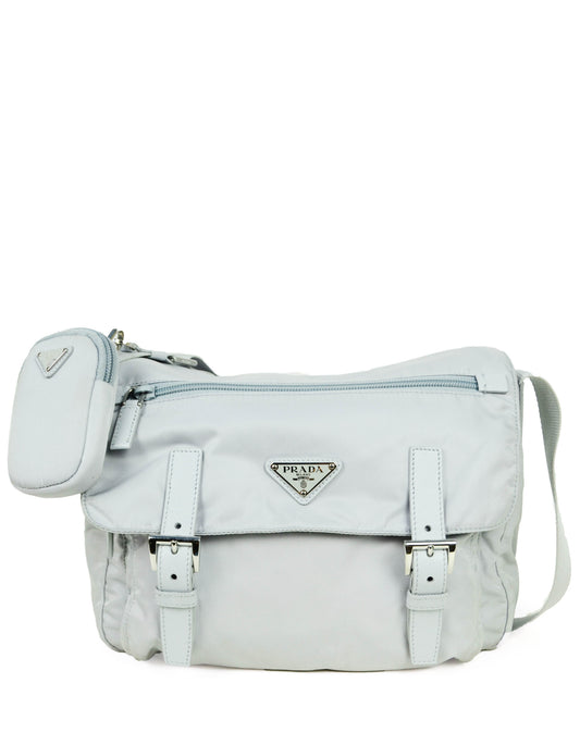 Prada 2021 Cornflower Blue Re-Nylon Messenger Bag