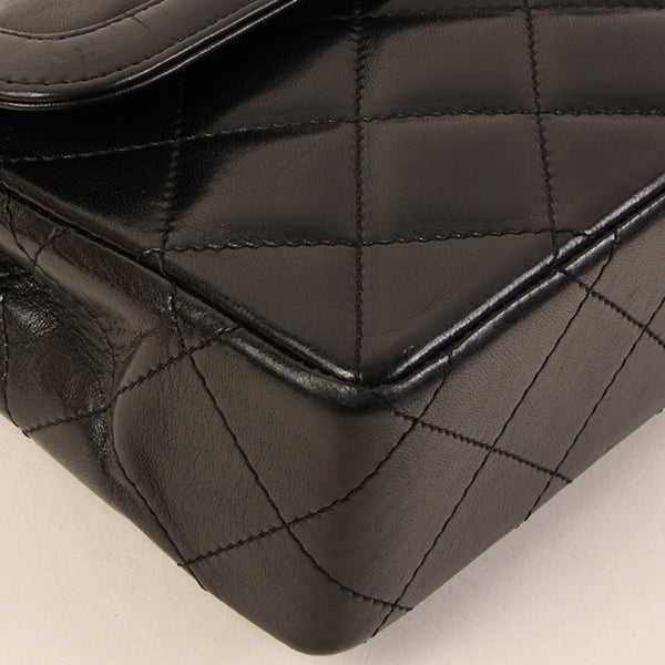 CHANEL Around 1992 Made Paris Limited Design Flap Chain Bag Black