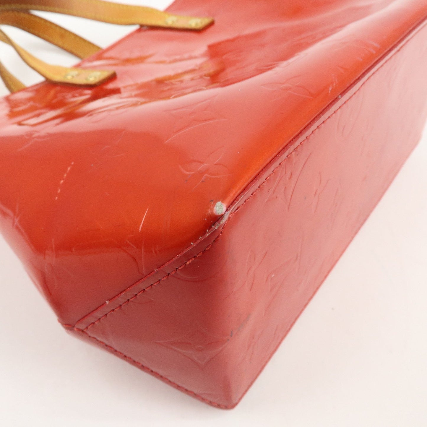 Louis Vuitton Monogram Vernis Lead PM Hand Bag Rouge M91088