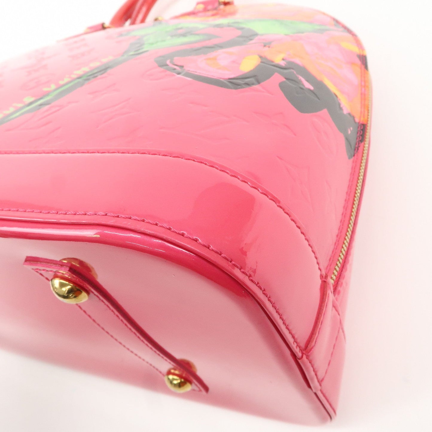 Louis Vuitton Monogram Vernis Alma MM Rose Hand Bag M93686