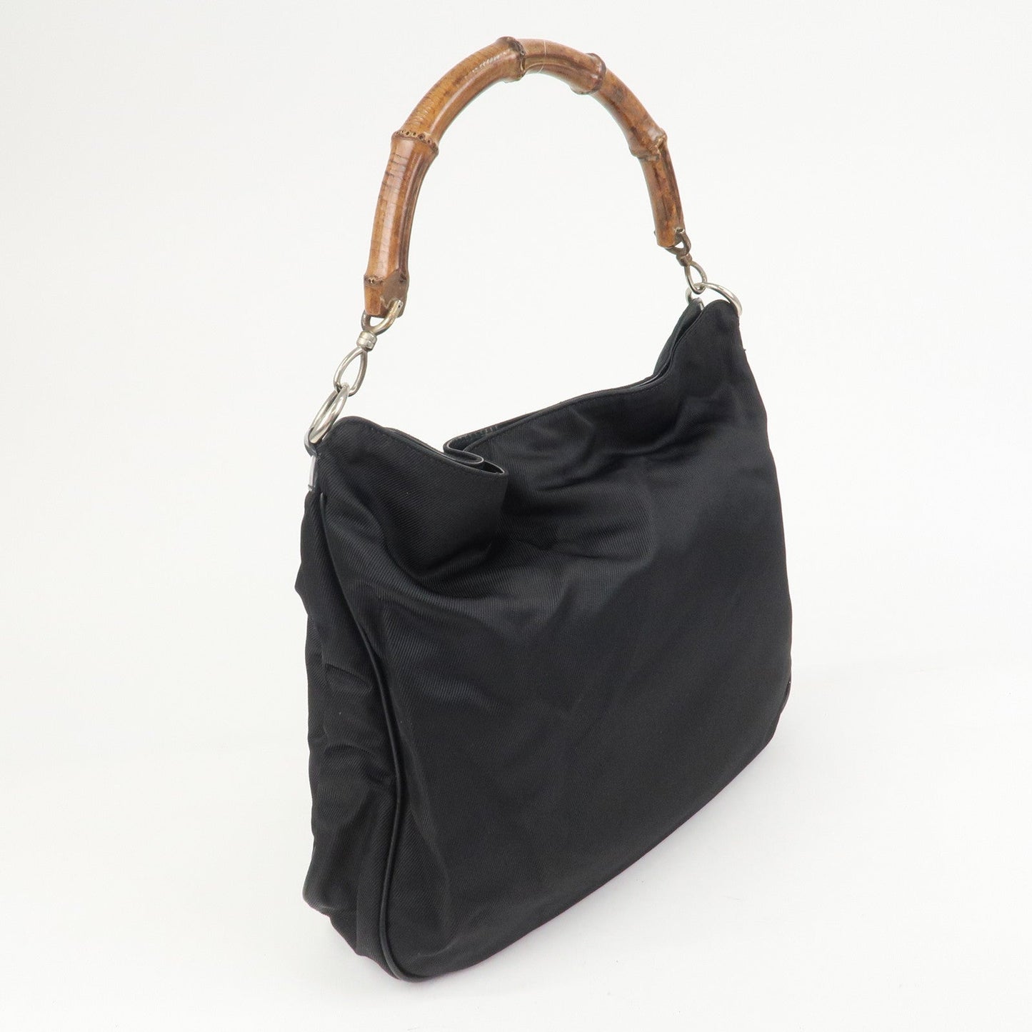 GUCCI Bamboo Nylon 2Way Bag Hand Bag Shoulder Bag 001.2404