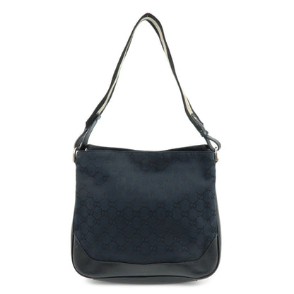 GUCCI GG Canvas Leather Shoulder Bag Black 001?4095?001553
