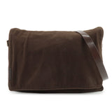 FENDI Wool Leather Shoulder Bag Crossbody Bag Brown 16071
