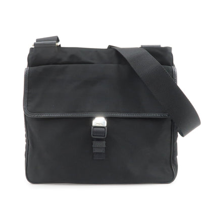 PRADA Nylon Saffiano Leather Shoulder Crossbody Bag Black VA0269