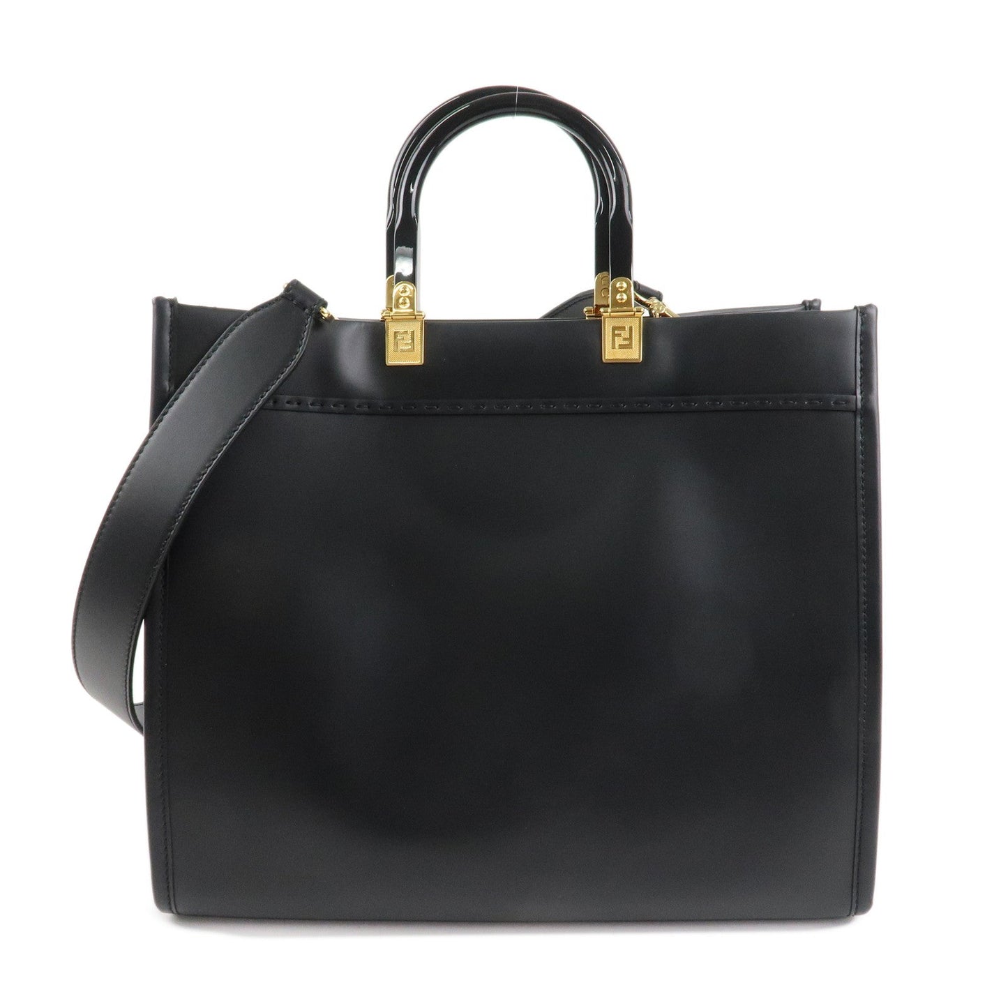 FENDI VERSACE FENDACE Leather Sunshine Medium Tote Bag 8BH386  d