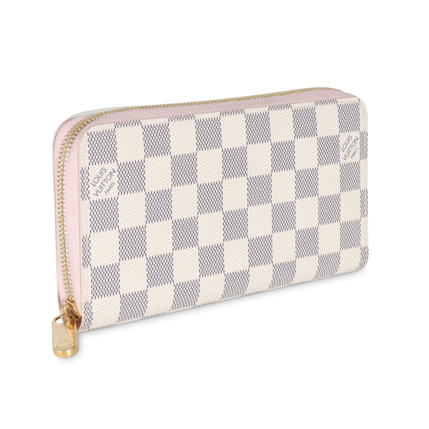 Louis Vuitton Rose Ballerine Damier Azur Canvas Zippy Wallet