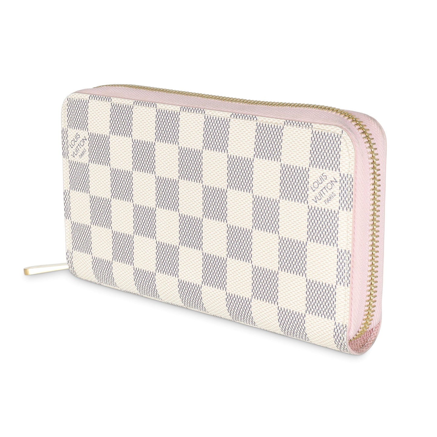 Louis Vuitton Rose Ballerine Damier Azur Canvas Zippy Wallet