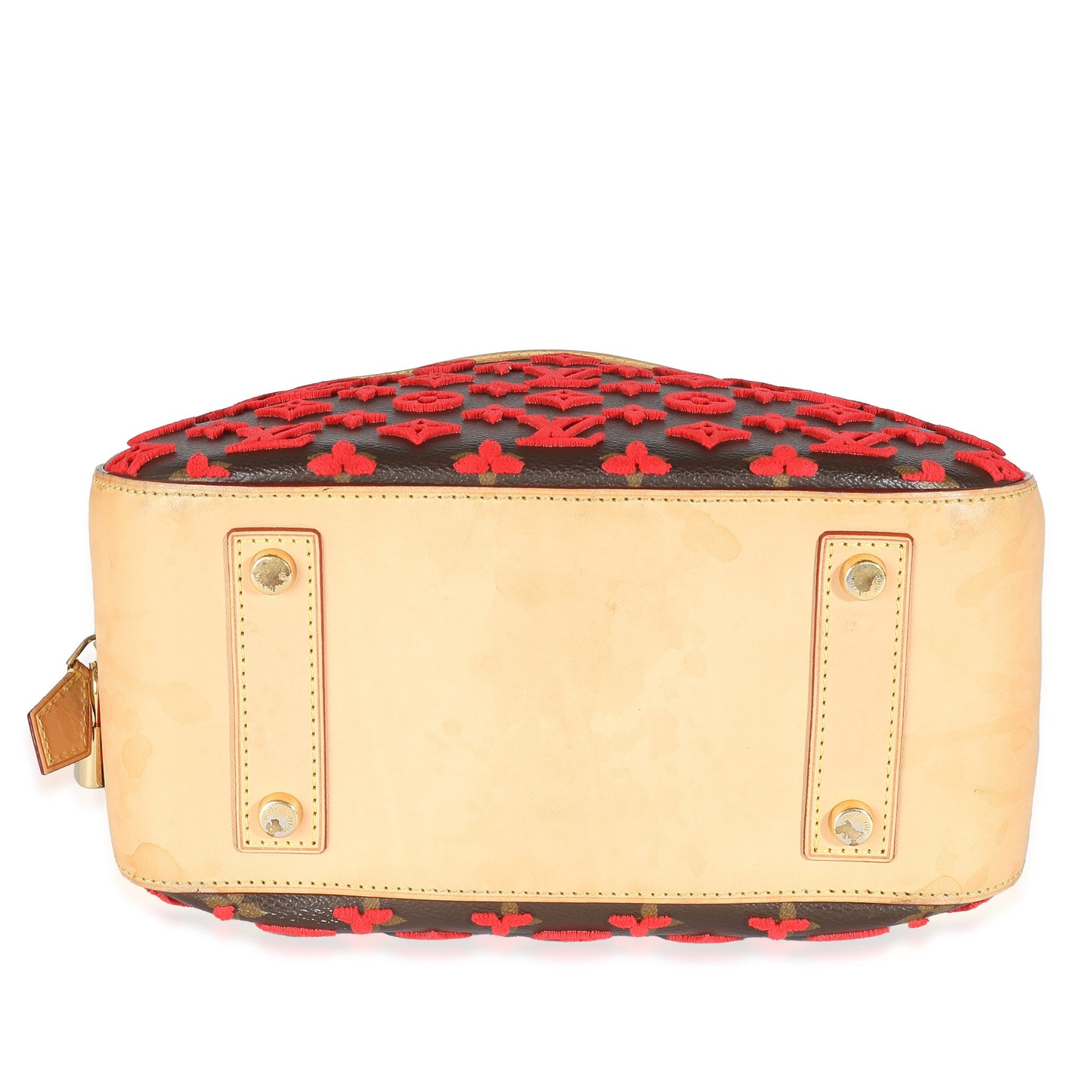 Louis Vuitton Red Tuffetage Monogram Canvas Deauville Cube