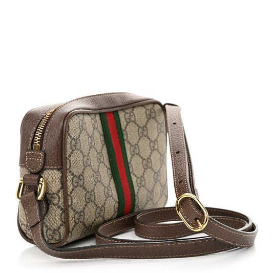 Amelia GG Supreme Monogram Web Mini Ophidia Shoulder Bag Brown