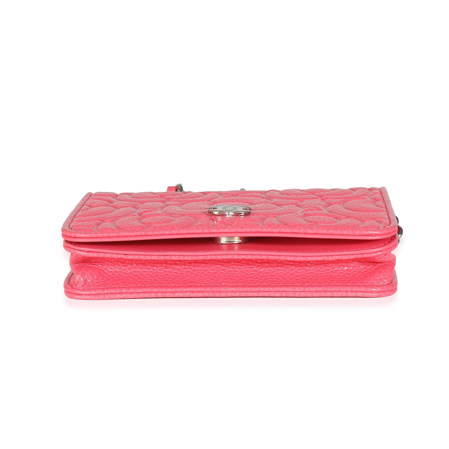 Chanel Pink Caviar Camellia Embossed Chain Belt Bag