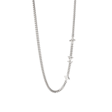 Louis Vuitton Silver Tone Louis Vuitton Monogram Row Necklace