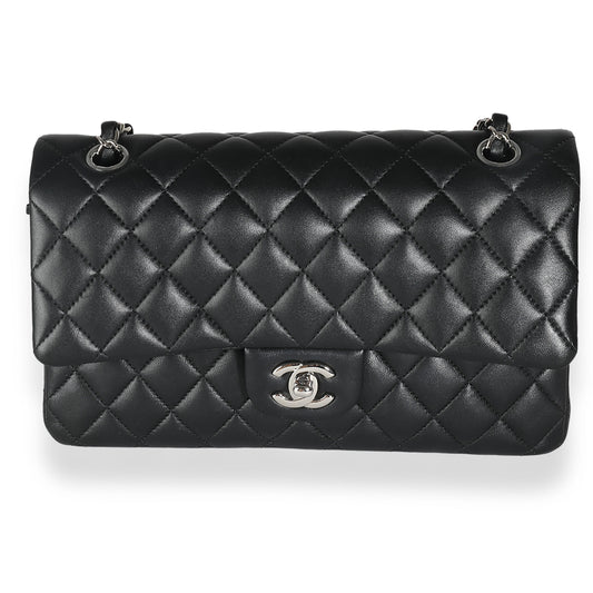 Chanel Black Quilted Lambskin Medium Classic Double Flap Bag