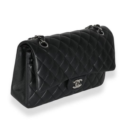 Chanel Black Quilted Lambskin Medium Classic Double Flap Bag