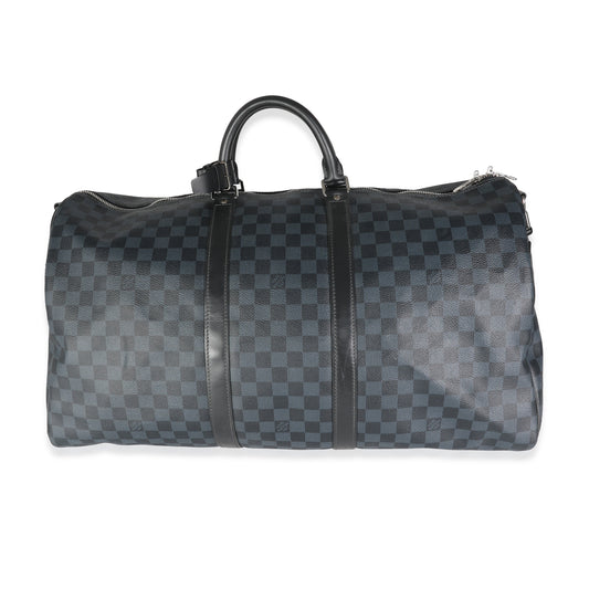 Louis Vuitton Damier Cobalt Canvas Keepall Bandouliere 55