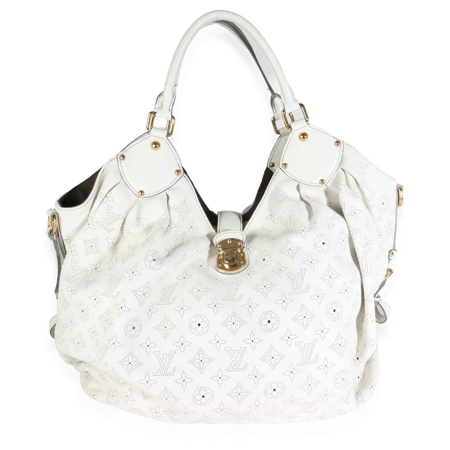 Louis Vuitton White Monogram Mahina XL Hobo