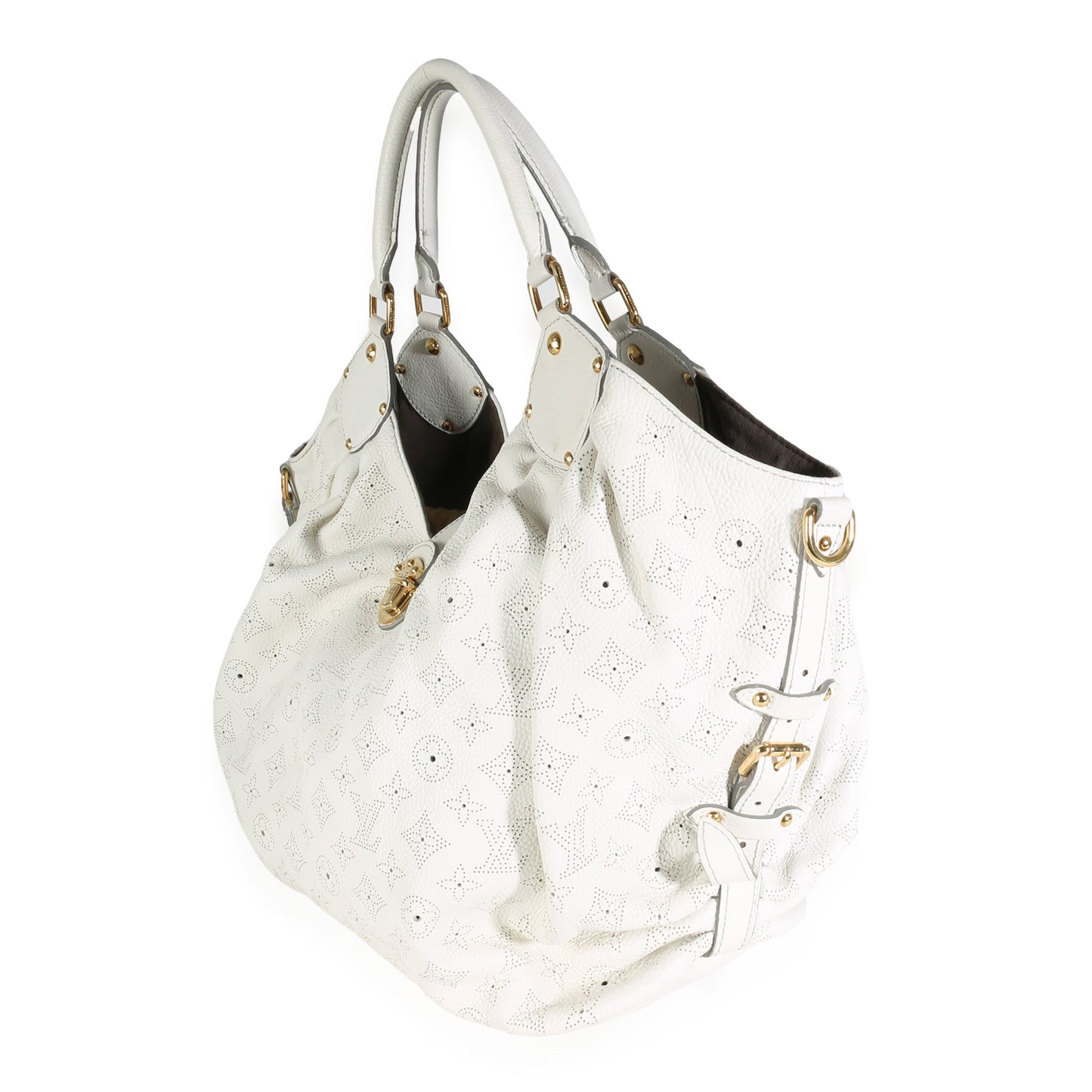 Louis Vuitton White Monogram Mahina XL Hobo
