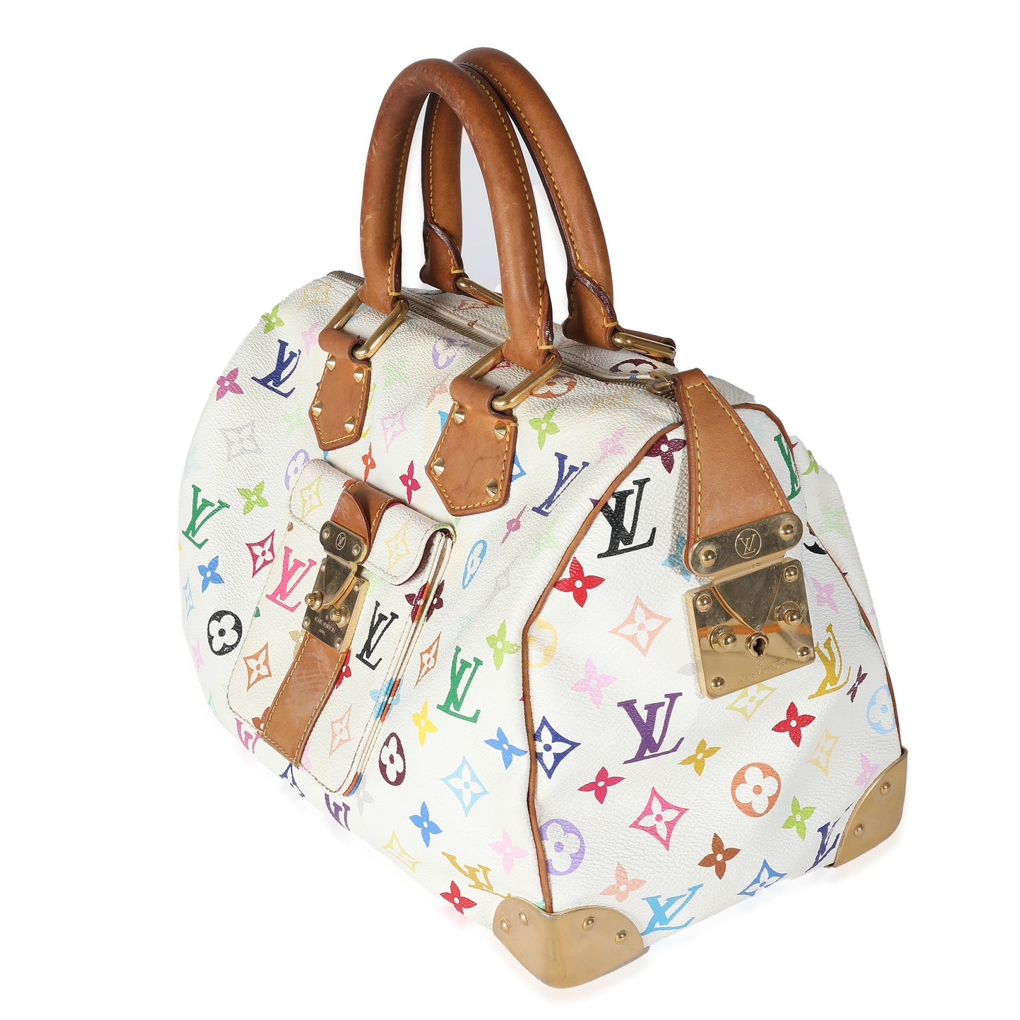 Louis Vuitton White Multicolor Monogram Canvas Speedy 30