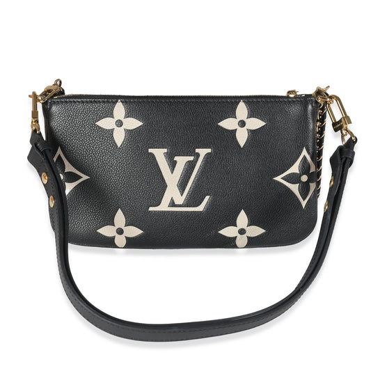 Louis Vuitton Beige Black Monogram Empreinte Multi Pochette Accessoires