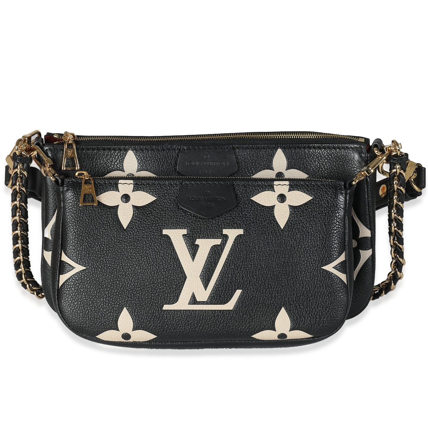 Louis Vuitton Beige Black Monogram Empreinte Multi Pochette Accessoires