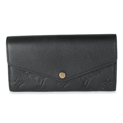 Louis Vuitton Black Empreinte Sarah Wallet