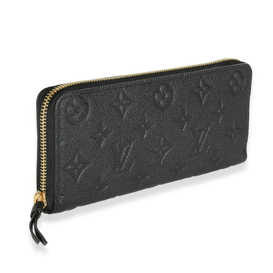 Louis Vuitton Black Monogram Empreinte Clemence Wallet