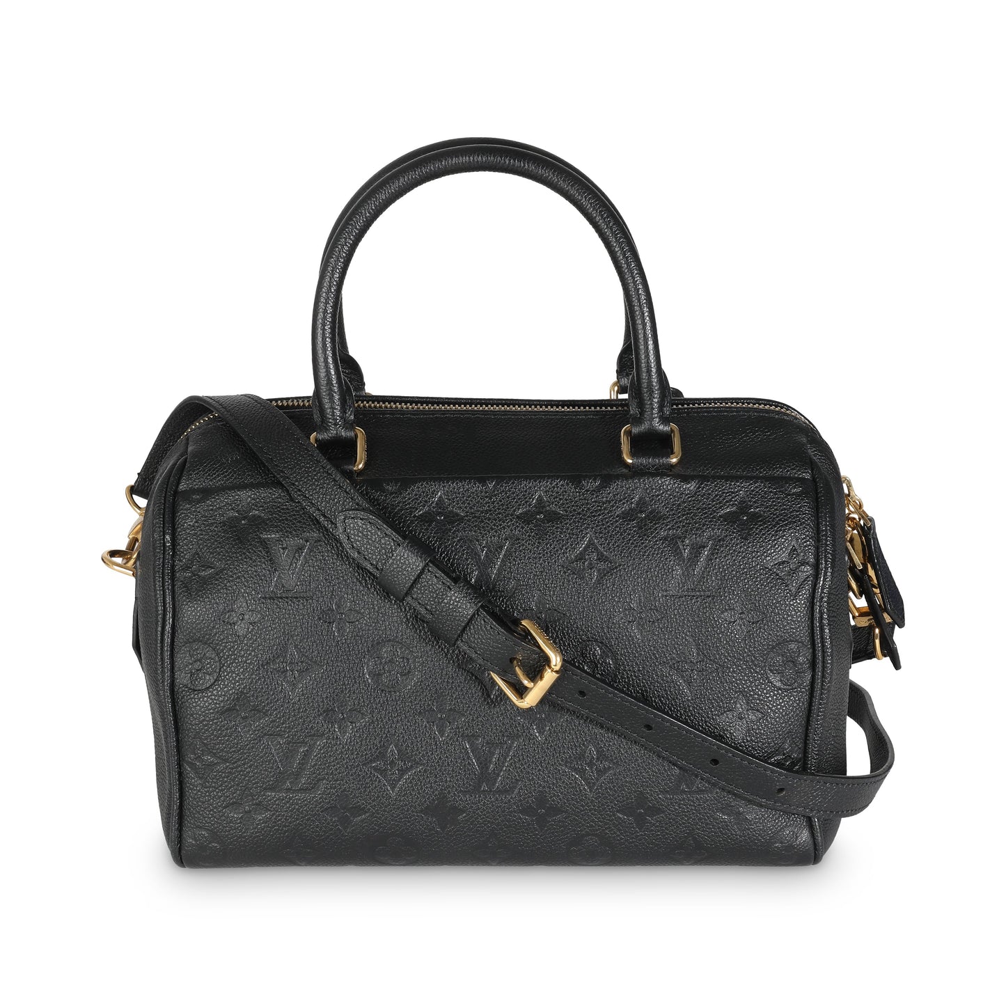 Louis Vuitton Black Monogram Empreinte Speedy Bandouliere 25