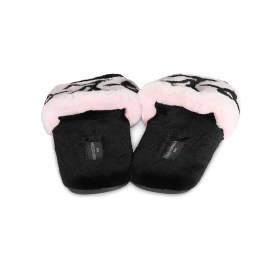 Louis Vuitton Black Pink Mink Fay Flat Mule 39
