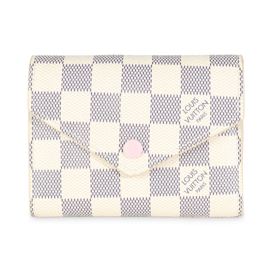 Louis Vuitton Rose Ballerine Damier Azur Canvas Victorine Wallet