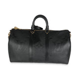 Louis Vuitton Black Giant Monogram Empreinte Keepall Bandouliere 45