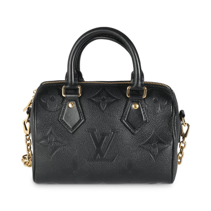 Louis Vuitton Black Monogram Empreinte Speedy Bandouliere 20