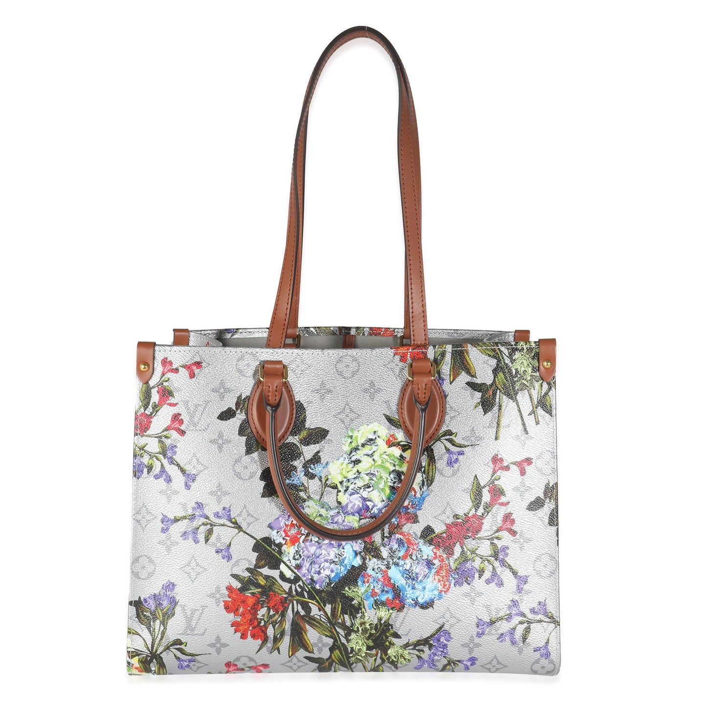 Louis Vuitton Silver Metallic Monogram Canvas LV Garden Onthego MM