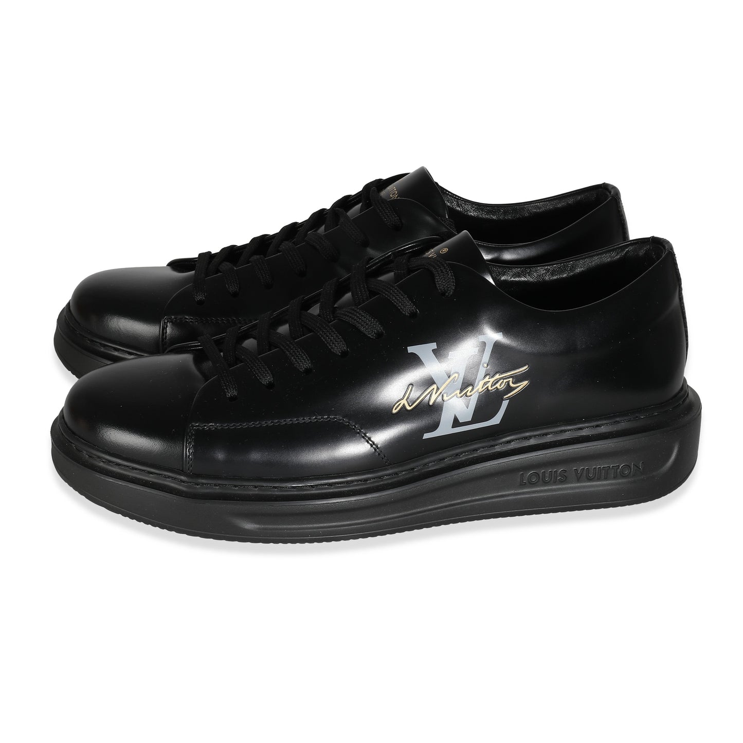 Louis Vuitton Black Calfskin Mens LV Beverly Hills Sneakers 7