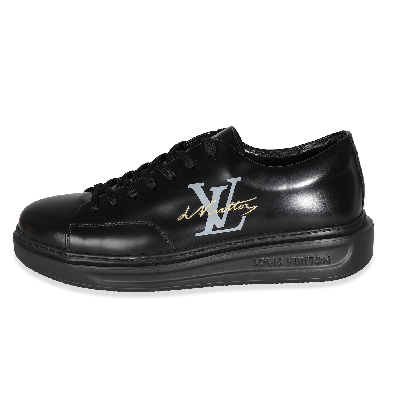 Louis Vuitton Black Calfskin Mens LV Beverly Hills Sneakers 7