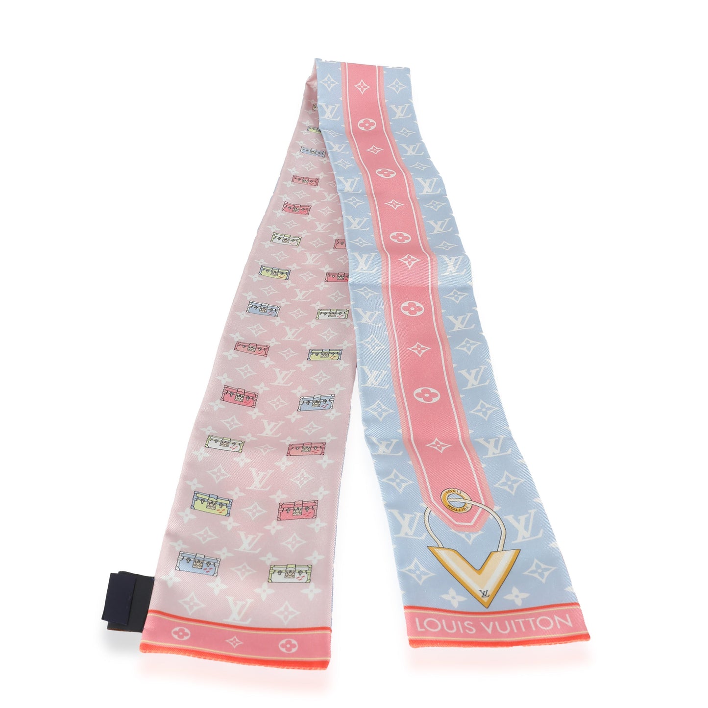 Louis Vuitton Pink Blue Silk Minimalle Bandeau