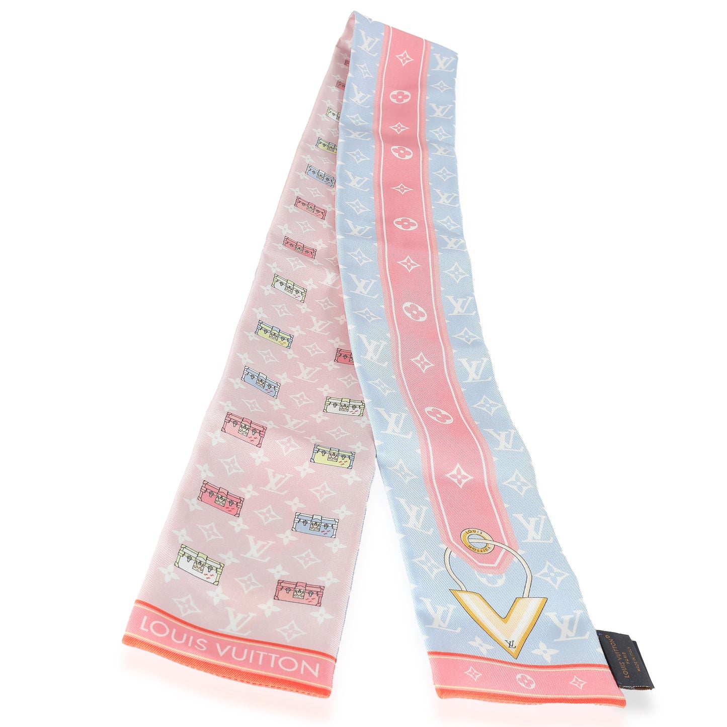 Louis Vuitton Pink Blue Silk Minimalle Bandeau