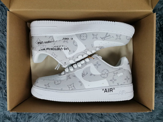  Nike Air Force 1 Low x LU VI Virgil Abloh ‘White Grey’ For Men 