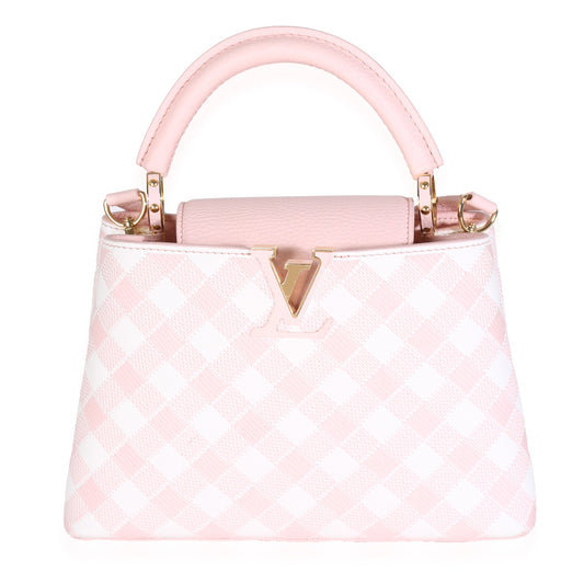 Louis Vuitton Light Pink Embroidered Taurillon Vichy Capucines BB